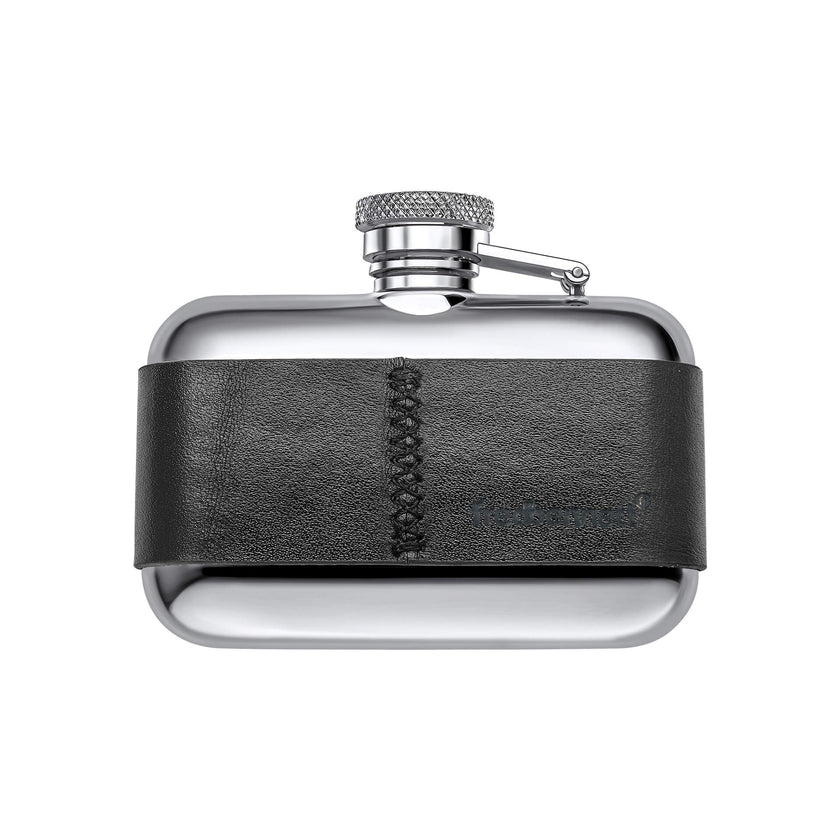 Fred Bennett Black Leather 3oz Hip Flask