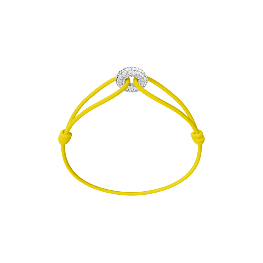 Mini Silver Soho Pavé Cord Bracelet