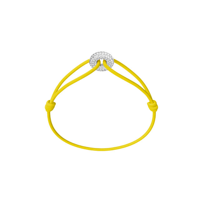 Mini Silver Soho Pavé Cord Bracelet