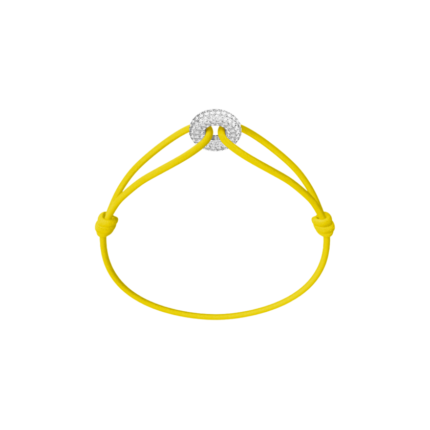 Mini Silver Soho Pavé Cord Bracelet