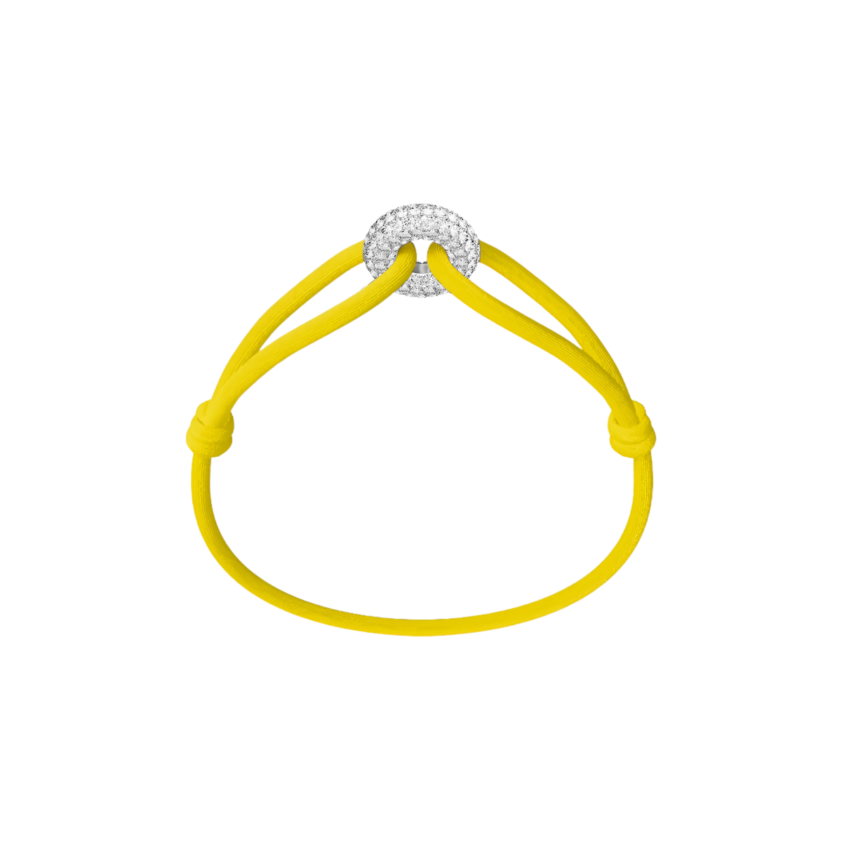Silver Soho Pavé Cord Bracelet
