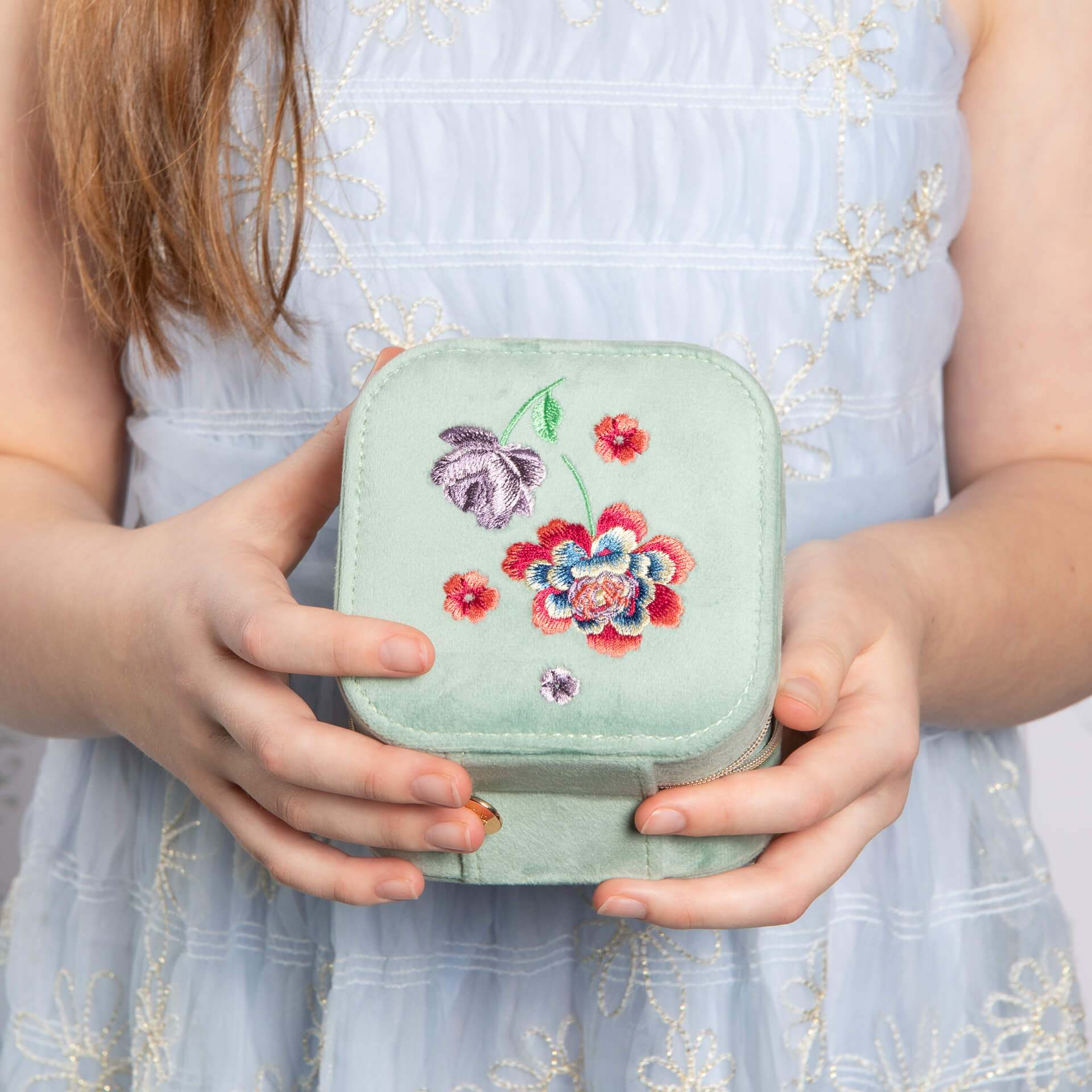 Joyero Bordado Elveden Plateado Laura Ashley