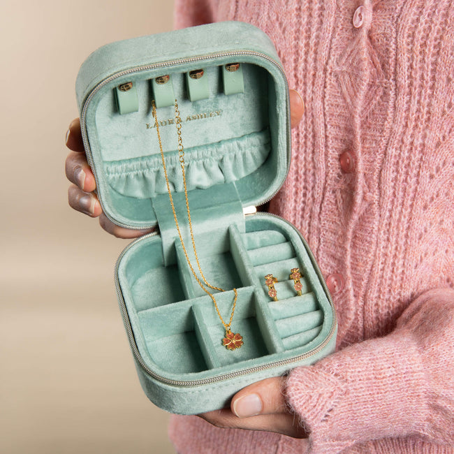Laura Ashley Silver Elveden Embroidered Jewellery Box