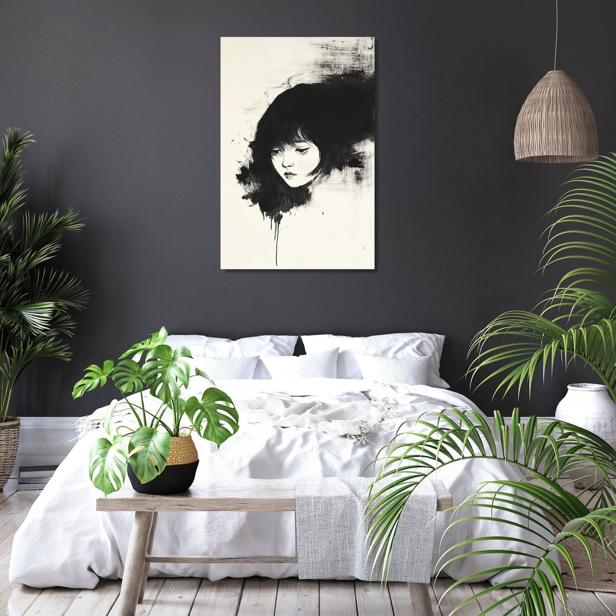 Contemplative Girl Canvas