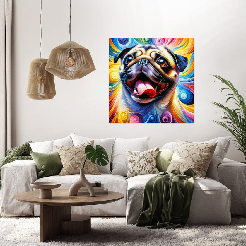 Jubilant Pug Frolic Canvas