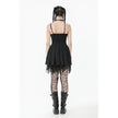 Dark in Love Mortalis Lace-Up Goth Dress in Black