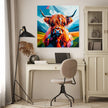 Cubist Highland Cow Essence Canvas