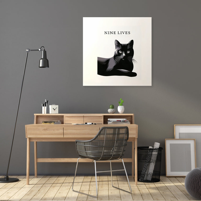 Mysterious Black Cat Canvas