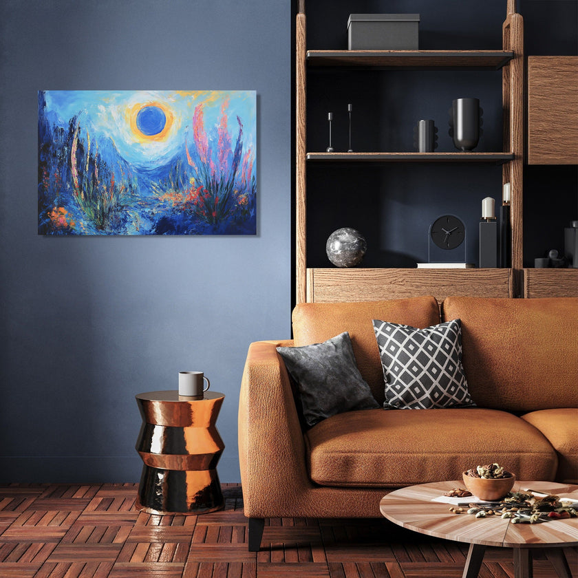Blue Sun Landscape Canvas