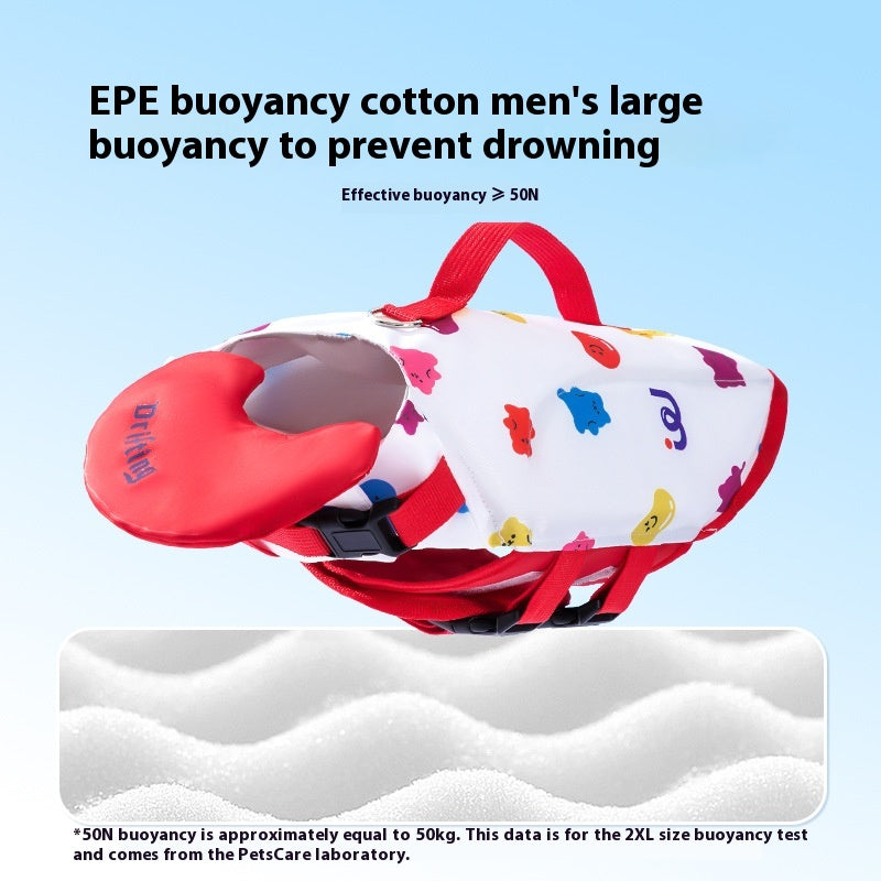 Dog For Swimming Only Cartoon Full Printed Cute Small Animal Traction Pet Life Vest