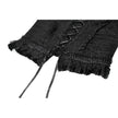 Dark in Love Black Lace Court Lace-Up Camisole