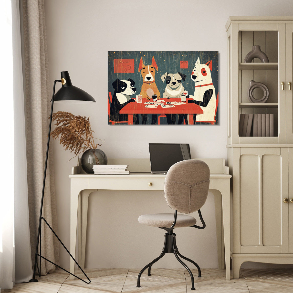 Canine Card Players Canvas