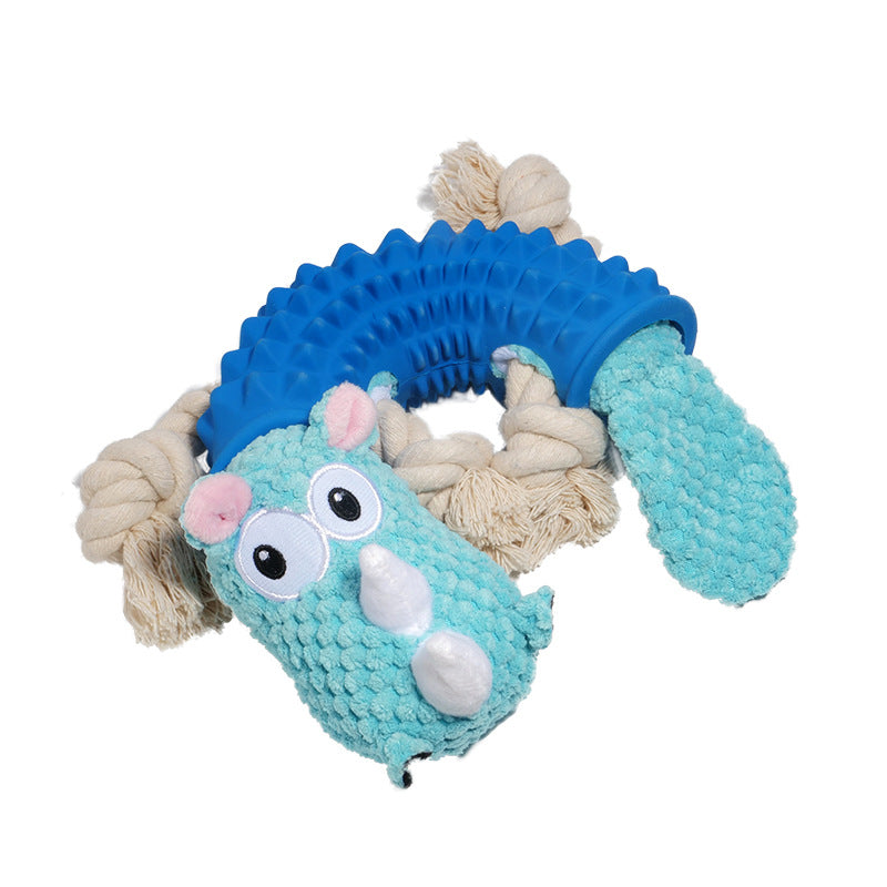 Pet Sounding Rubber Sleeve Animal Shape Bite-resistant Molar Dog Toy