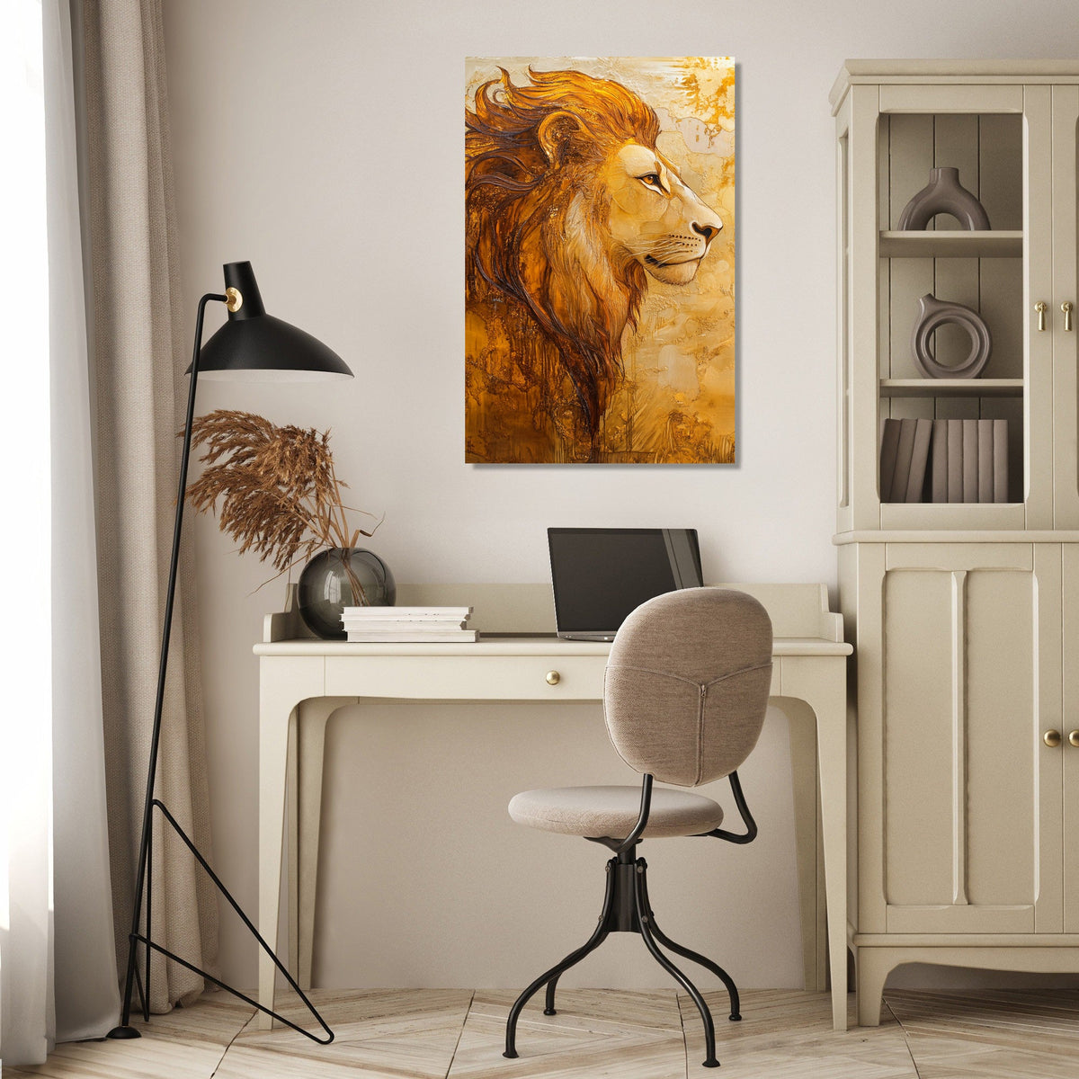 Contemplative Lion Canvas