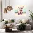 Pastel Highland Cow Minimalism Canvas