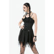 Dark in Love Mortalis Lace-Up Goth Dress in Black