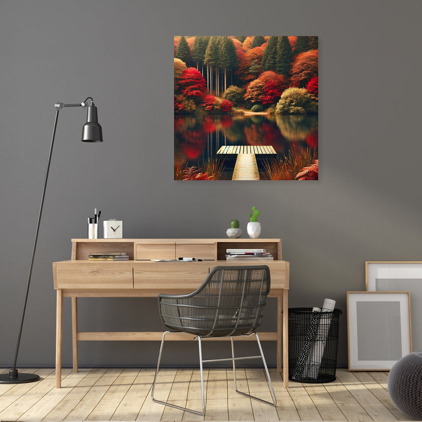 Autumn Lake Tranquillity Canvas
