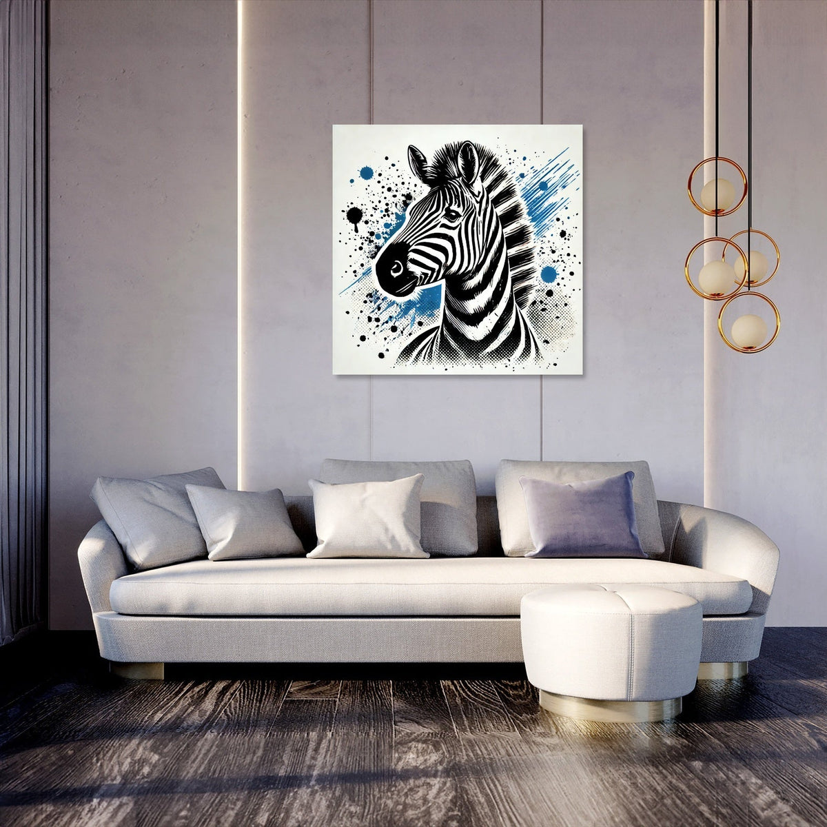 Splatter Zebra Canvas