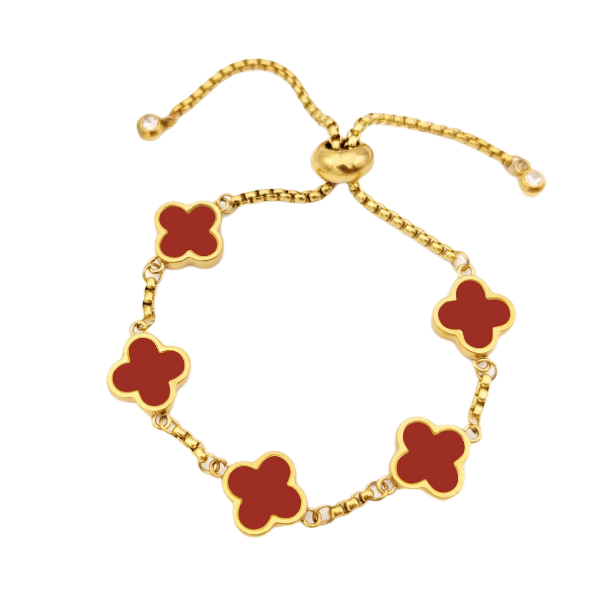 Bracciale in smalto a quadrifoglio