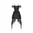 Dark in Love Morgana Gothic Off-Shoulder Lace Hem Dress