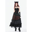Dark in Love Gothic Black & Red Velvet Lace Corset