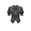 Dark in Love Viktoria Lace Ruffle Gothic Blouse in Black