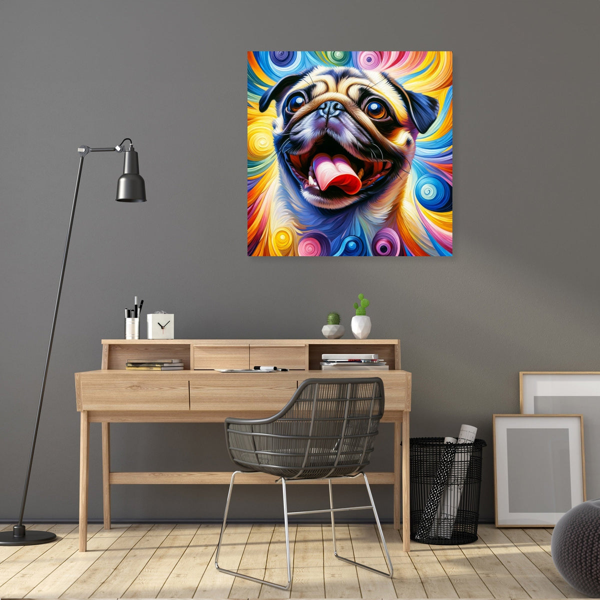 Jubilant Pug Frolic Canvas