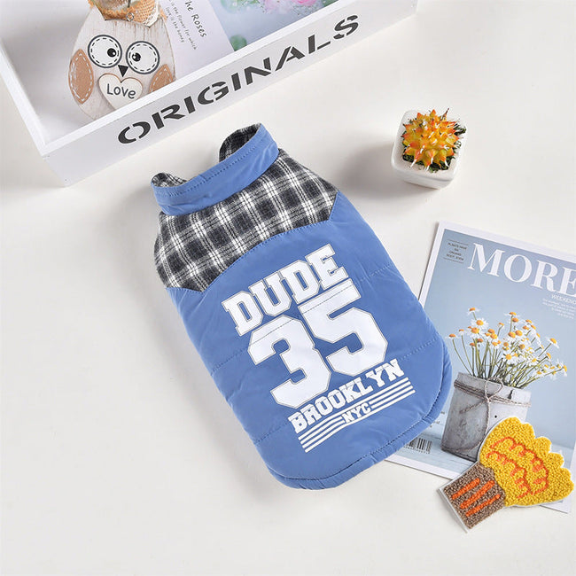 New Teddy Pet Plaid Vest Jacket For Autumn And Winter