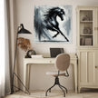 Dynamic Black Horse Canvas