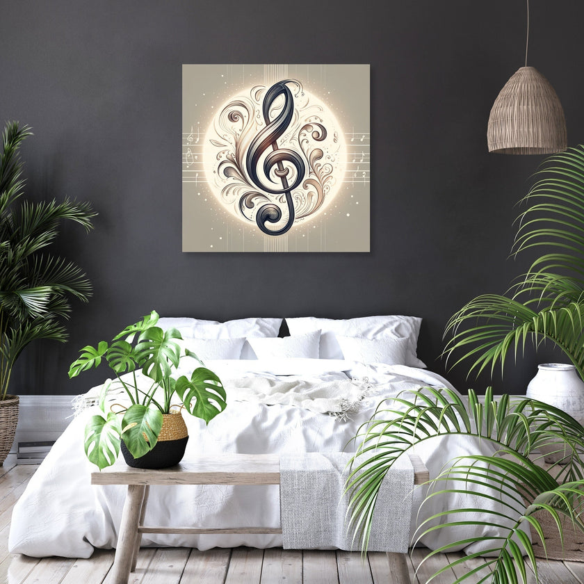 Intricate Treble Clef Canvas