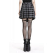 Dark in Love Leah Gothic Tartan Mini Skirt - Black & White Plaid