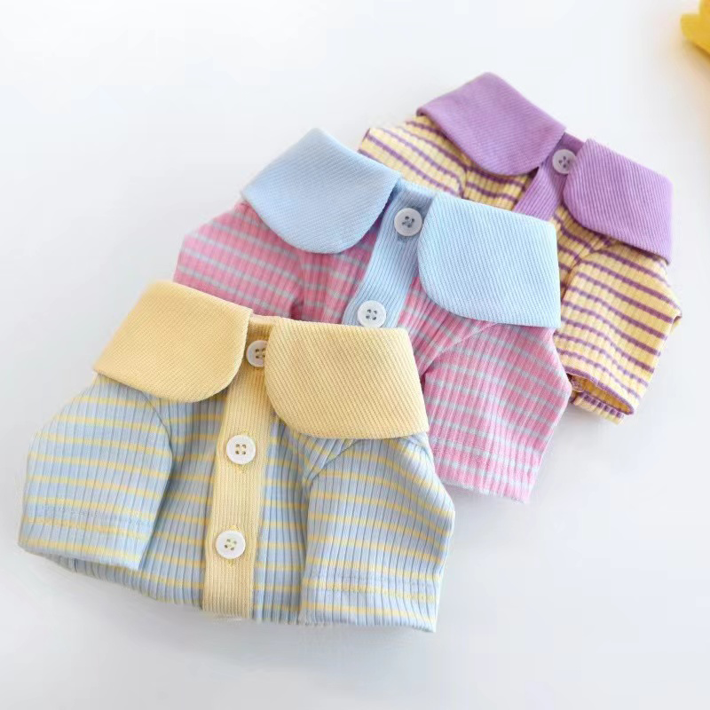 Fashion Personality Cat Dog Stripe Polo Shirt