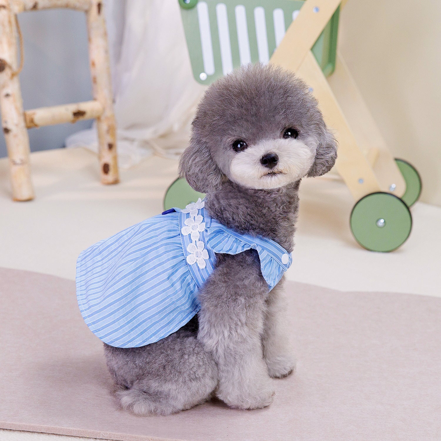 Spring And Summer Pet Dog Vertical Bar Clothes Skirt