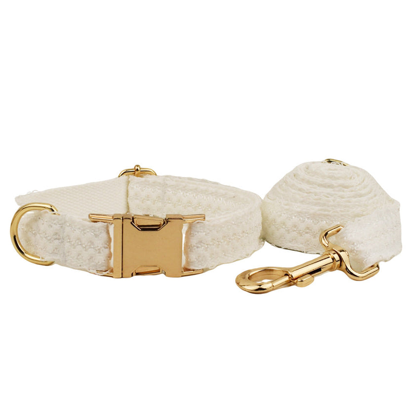 White Lace Pet Vest Dog Collar Dog Wedding Dog Leash