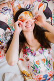 Tropical Silk Pillowcase in hand painted 'Eden' print, Oxford Pillowcase