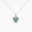 Amazonite Heart Charm Necklace