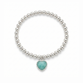 Amazonite Heart Charm Bracelet