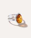 Amber ELEMENT Solitaire Adjustable Ring