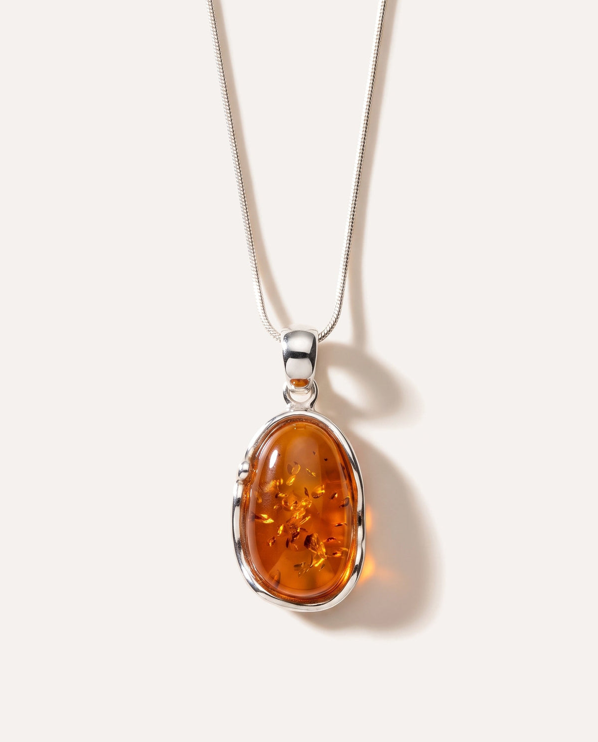 Amber Ripple Pendant Necklace