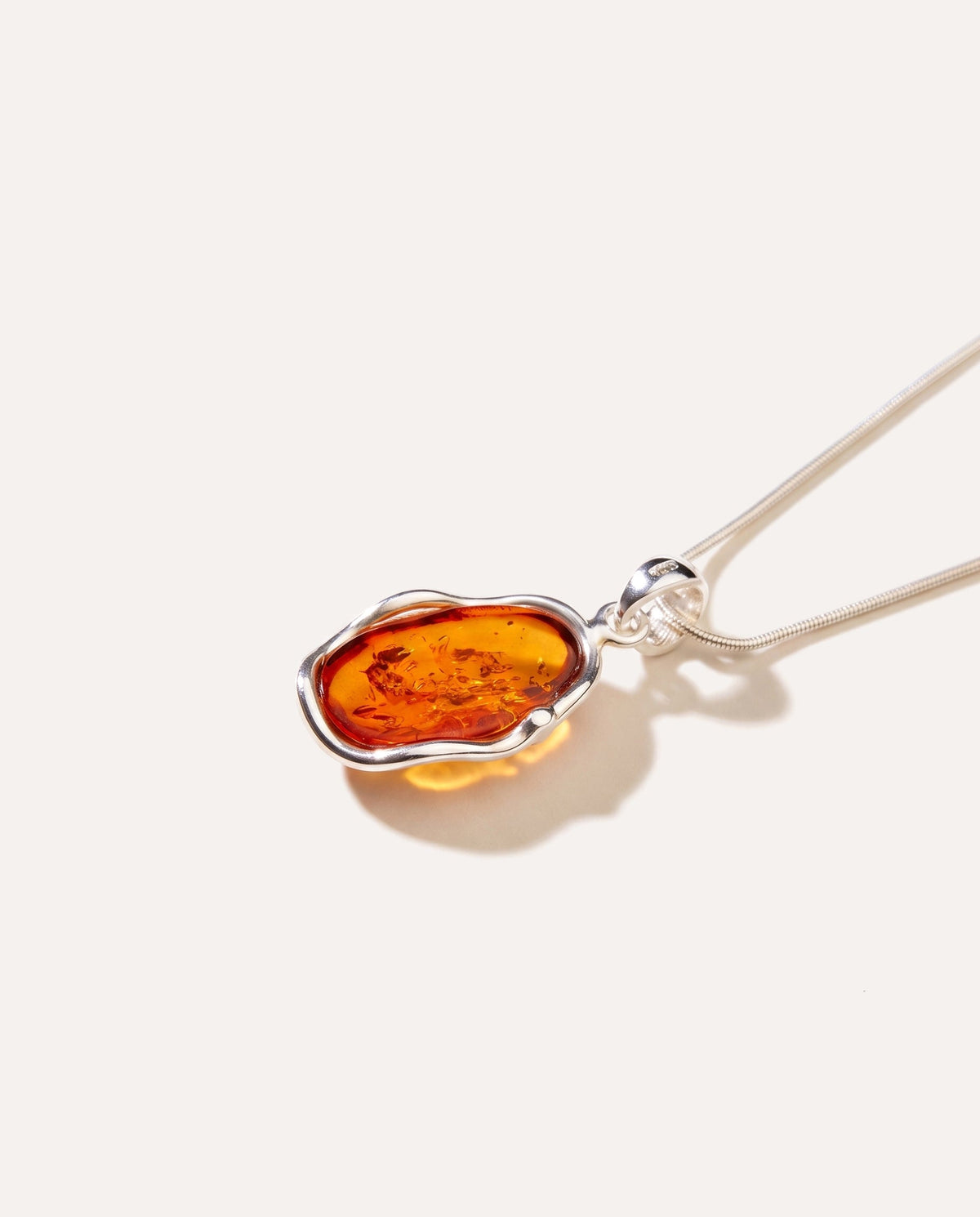 Amber Ripple Pendant Necklace