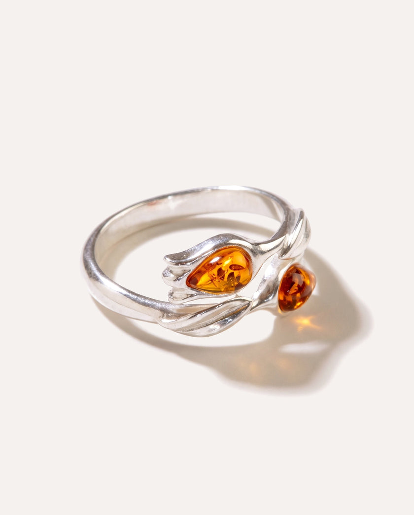 Amber Tulip Ring