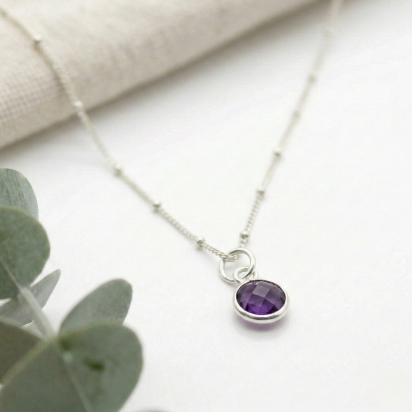 Amethyst-Geburtsstein-Halskette für den Februar