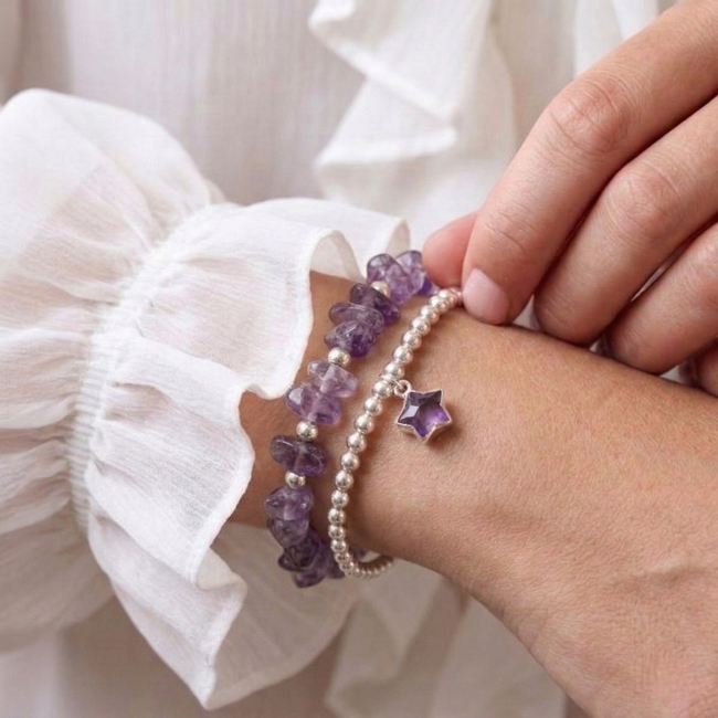 Lilac Cape Amethyst Gemstone Bracelet