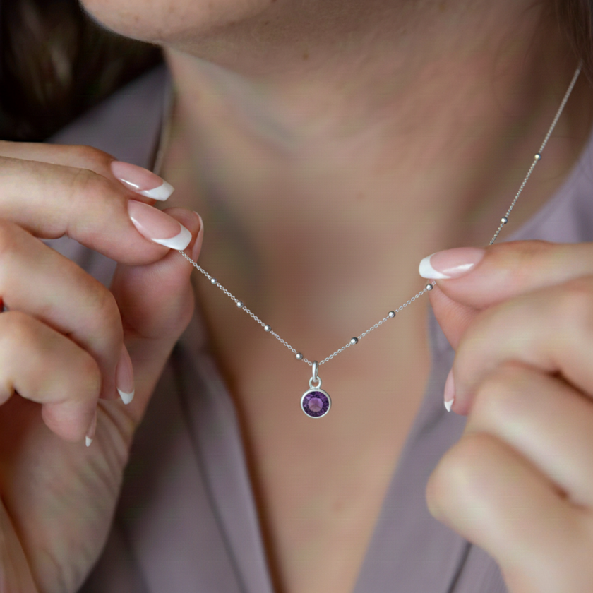 Amethyst-Geburtsstein-Halskette für den Februar