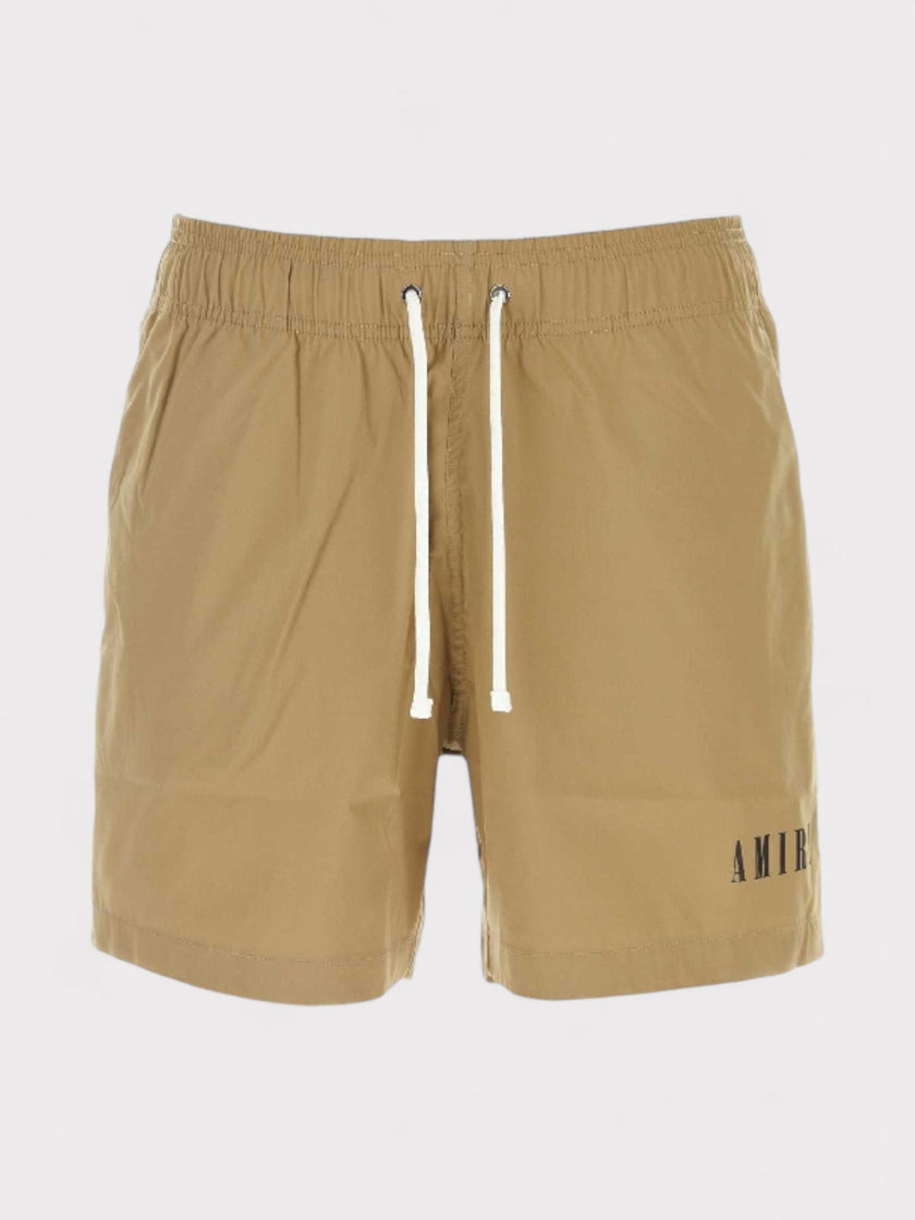 Amiri Core Logo Swim Trunks Tan