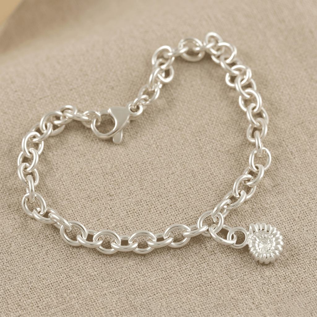 Ammonite Fossil Silver Charm