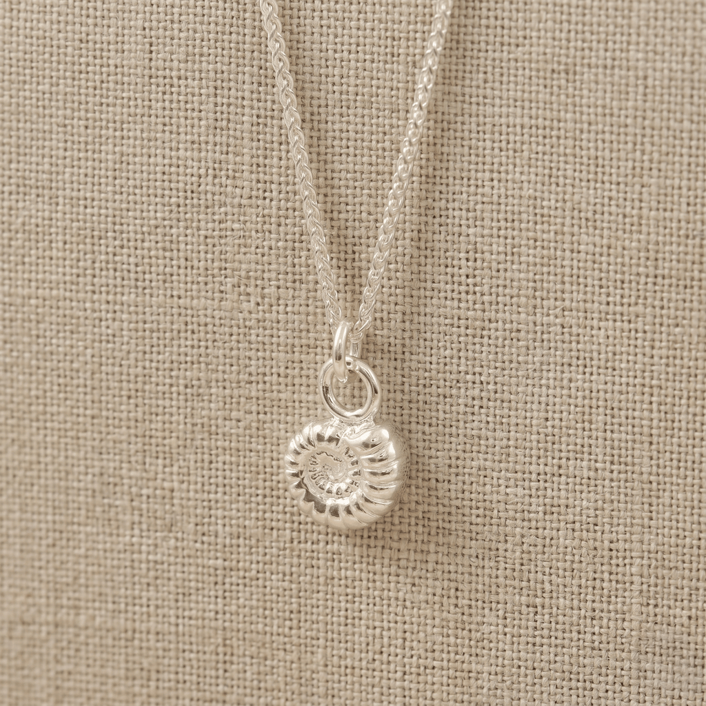 Ammonite Fossil Silver Charm