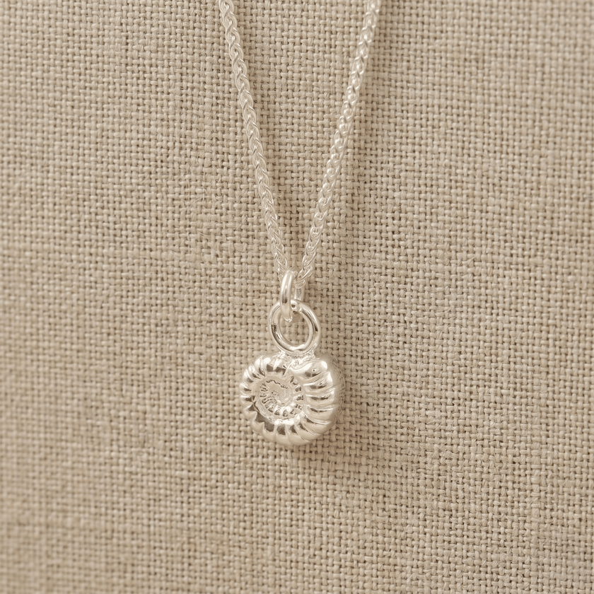 Ammonite Fossil Silver Charm