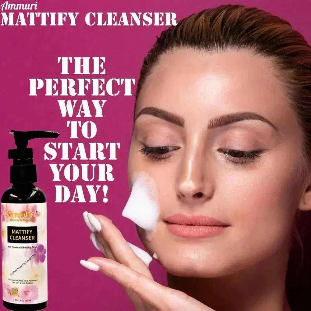 Mattifying Facial Cleanser for Oily Skin & Pore Control (100ml) | Ammuri