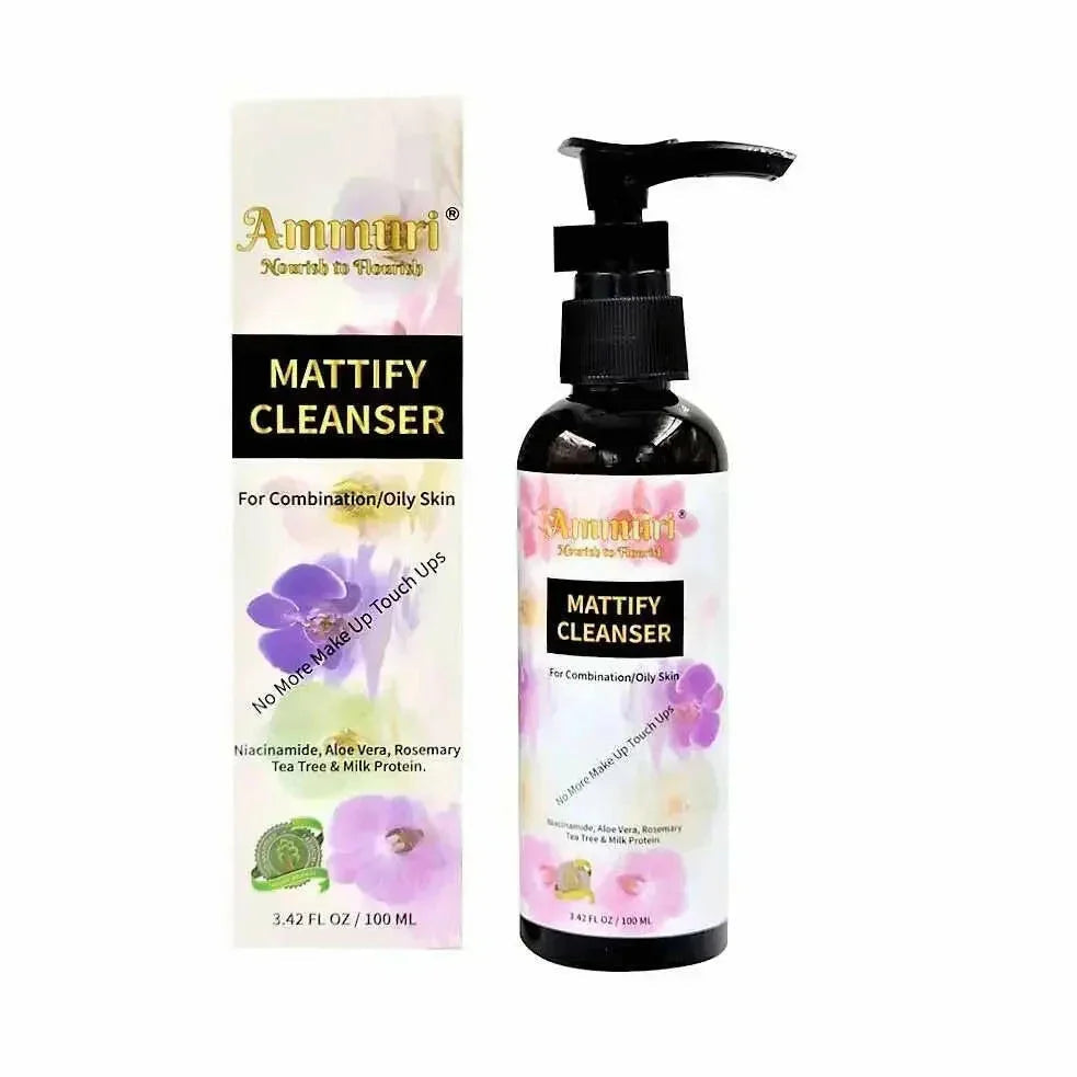 Mattifying Facial Cleanser for Oily Skin & Pore Control (100ml) | Ammuri